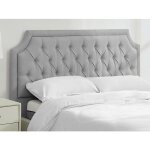 Tte de lit capitonne 170 cm - tissu - gris clair - johene