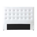 T�te de lit capitonn�e 180 cm - simili - blanc - francesco