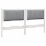 T�te de lit capitonn�e - vidaxl - 160 cm - blanc - pin massif - rembourr� - design moderne - facile � ...