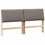 T�te de lit capitonn�e - vidaxl - 180 cm - taupe - pin massif - rembourrage en mousse - facile � nettoyer ...