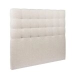 Tte de lit capitonne view en tissu haute qualit coloris beige - largeur 160 x longueur 122 cm