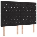 Promotion tte de lit contemporain - velours noir capitonn 140 cm 95057 - bestmeuble