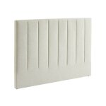 T�te de lit pour lit double 140cm rev�tement tissu beige - cole 150cm