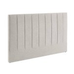 T�te de lit pour lit double 160cm rev�tement tissu gris clair - cole 170cm