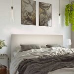 T�te de lit largeur 180 x 110 cm simili cuir couleur beige