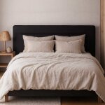 T�te de lit largeur 200 x 90 cm simili cuir terracotta