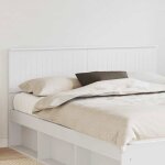 T�te de lit moderne - vidaxl - blanc - 160 cm - bois ding�nierie - 163x7x100 cm - facile � assembler ...