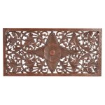 Tte de lit / panneau dcoratif - giner y colomer - bois de mangue - sculpt  la main - couleur noyer ...