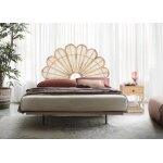 Tte de lit en rotin naturel - giner y colomer - 180 cm - marron - ambiance organique