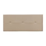 T�te de lit en simili - cuir coloris beige - longueur 160 x profondeur 4 x hauteur 55 cm