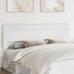 T�te de lit - vidaxl - bois ding�nierie - blanc - 180 cm - moderne