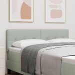 Tte de lit vidaxl capitonne en velours gris clair de 160 cm 42007170