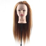 T�te de mannequin cheveux longs soyeux brun dor� pour salons de coiffure professeur de beaut� stylistes ...
