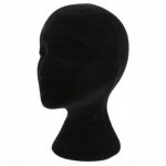 Tte de mannequin en mousse 50 cm - support velours pour perruques chapeaux & accessoires