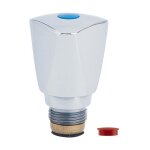 Tte de robinet avec croisillon mtal tricorne avec pastilles bleue et rouge - mle 17x150 noyon & thiebault ...