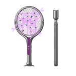 Tte rotative raquette lectrique anti moustique insectes mouche rechargeable avec une extension tlescopique ...