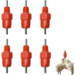 T�tines abreuvoir volaille vissables 6 pcs - rouge plastique & inox 52�15 cm