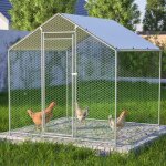 Thanaddo ? poulailler enclos 4 m 22 m acier galvanis grillage renforc porte large montage facile ...