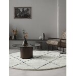 Tapis shaggy rond - the carpet - bahar - noir blanc - 120cm - doux et insonoris�