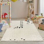 Tapis enfant - the carpet - jungle kids - crme - 120x170 cm - motifs animaux