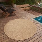 The carpet kansas tapis dint�rieur et dext�rieur de aspect jute r�sistant aux intemp�ries nature 160 ...