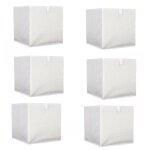 The home deco factory - lot de 6 cubes de rangement pliable bouclette - 30 x 30 cm - beige