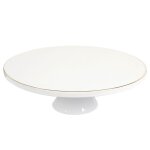 The home deco factory - support � g�teau en porcelaine - blanc et dor�