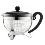 Théière - bodum - chambord - 1 l - verre - acier inoxydable - gris Théière - bodum - chambord - 1 l - verre - acier inoxydable - gris