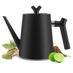 Théière isotherme inox 15l : double paroi filtre design moderne noir Théière isotherme inox 15l : double paroi filtre design moderne noir