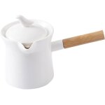 Th�i�re � lait en c�ramique avec poign�e lat�rale en bois mini th�i�re � �bullition avec poign�e lat�rale ...
