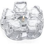 Th�i�re en verre cristallin chauffe - th�i�re th�i�re en forme de coeur chauffe - th�i�re base bougeoir ...