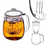 Théière en verre kadax 600ml avec infuseur polyvalent élégant Théière en verre kadax 600ml avec infuseur polyvalent élégant