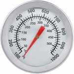 Thermomtre barbecue four bois ? analogique jusqu? 500c acier inoxydable label