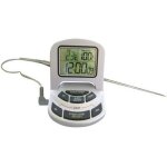 Thermomtre pour four - alla france - cadre pivotant - inox - 0  300c - timer alarme horloge