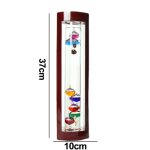 Thermomètre - galileo - verre - design multicolore - cadre en bois cerisier - 10x6x37cm Thermomètre - galileo - verre - design multicolore - cadre en bois cerisier - 10x6x37cm
