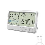 Thermomtre hygromtre dintrieur numrique avec rtroclairage tactile pour la maison le bureau et la ...