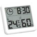 Thermomètre hygromètre numérique enregistreur 3 en 1 de température humidité et horloge avec grand Écran ... Thermomètre hygromètre numérique enregistreur 3 en 1 de température humidité et horloge avec grand Écran ...