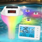 Thermom�tre piscine - underscore - solaire lumineux rgb - �tanche ip68 - recharge type - c - affichage ...