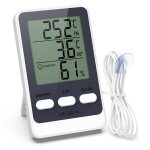 Thermomtre de rfrigrateur avec capteur cran lcd temprature et humidit temprature max / min en ...