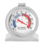 Thermomtre de rfrigrateur  grand cadran en acier inoxydable pour conglateur