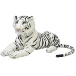 Tigre en peluche xxl - vidaxl - blanc - 146x40 cm - longueur du corps 80 cm - longueur de la queue 66 ...