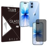 Tikawi coque iphone 17 (6. 3) transparente + verre tremp anti espion [gel souple] [haute protection] ...
