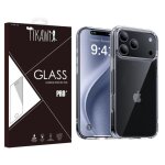 Tikawi coque iphone 17 pro (6. 3) transparente + film de protection en verre tremp� hd gel souple haute ...