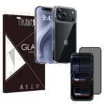 Tikawi coque iphone 17 pro (6. 3) transparente + verre tremp anti espion [gel souple] [haute protection] ...