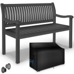 Tillvex banc de jardin en bois avec couverture anthracite 150 cm solide banquette dext�rieur 3 - 4 places ...