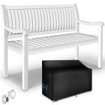 Tillvex banc de jardin en bois avec couverture blanc 125 cm solide banquette dext�rieur 2 - 3 places