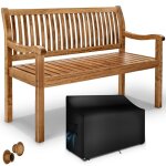 Tillvex banc de jardin en bois avec couverture marron fonc� 125 cm solide banquette dext�rieur 2 - 3 ...