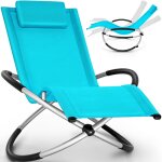 Tillvex chaise longue de jardin pour la relaxation bleu fauteuil pliant r�sistante aux intemp�ries charge ...