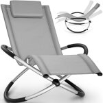 Tillvex chaise longue de jardin pour la relaxation gris fauteuil pliant r�sistante aux intemp�ries charge ...