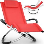Tillvex chaise longue de jardin pour la relaxation rouge fauteuil pliant r�sistante aux intemp�ries charge ...
